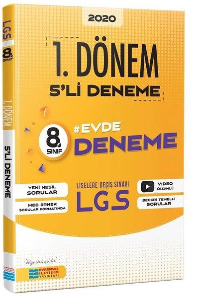 LGS 1.Dönem 5li Video Çözümlü Deneme Sınavı | Evrensel İletişim Yayınları (İnce Kapak)  - Resim 1