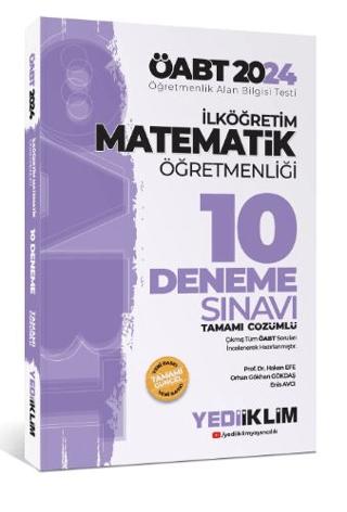 2024 ÖABT İlköğretim Matematik Öğretmenliği Tamamı Çözümlü 10 Deneme Sınavı | Yediiklim Yayınları (Ciltsiz)  - Resim 1