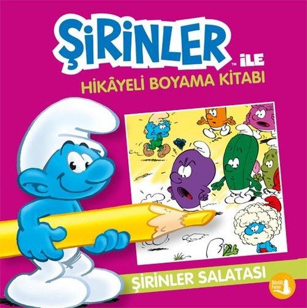 Şirinler Salatası - Şirinler İle Hikayeli Boyama Kitabı | Büyülü Fener (İnce Kapak)  - Resim 1