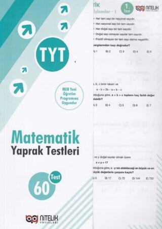 TYT Matematik 60 Yaprak Test | Nitelik Yayınları (Ciltsiz)  - Resim 1