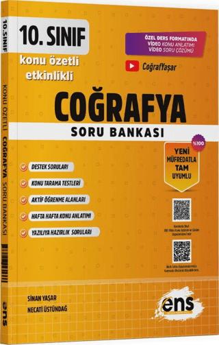 10. Sınıf Coğrafya Etkinlikli Soru Bankası | ENS Yayınları (Ciltsiz)  - Resim 1