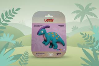 Let’s Mini Changelle 5 Renk Dino Macerası Parasauro Oyun Hamuru 120g | Lets - Resim 1