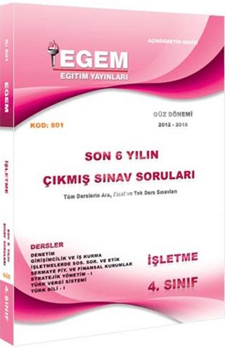 4. Sınıf İşletme Çıkmış Sınav Soruları Güz Dönemi (801)