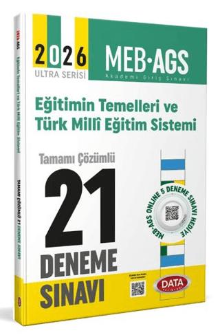 2026 AGS Eğitimin Temelleri ve Türk Milli Eğitim Sistemi Tamamı Çözümlü 21 Deneme Sınavı | Data Yayınları (Ciltsiz)  - Resim 1