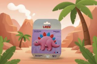 Let’s Mini Changelle 5 Renk Dino Macerası Stegosaurus Oyun Hamuru 120g | Lets - Resim 1