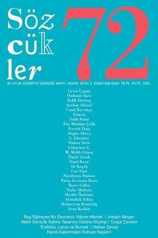 Sözcükler Dergisi Sayı: 72 Mart - Nisan 2018 | Sözcükler Yayınları (Ciltsiz)  - Resim 1