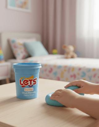 Let's Pastel Oyun Hamuru Mavi 110g | Lets - Resim 1