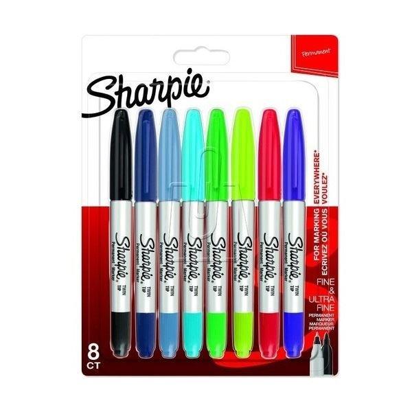 Sharpie 8'li Twin Tip Karışık Renk Permanent Marker Seti