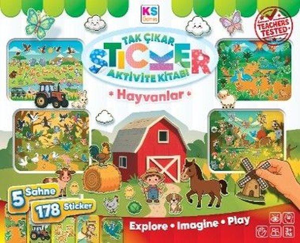 Hayvanlar Tak Çıkar Sticker Kitabı | Ks Games (İnce Kapak)  - Resim 1