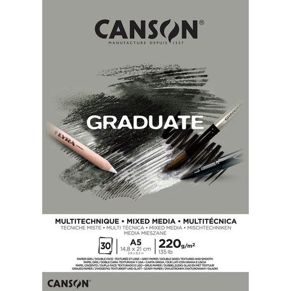 Canson Graduate A5 Mix Media Blok Gri Defter