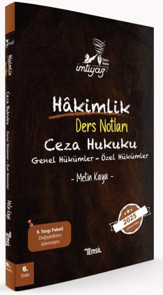 İmtiyaz Ceza Hukuku - Genel Hükümler - Özel Hükümler Hakimlik Ders Notları | Temsil Kitap (Ciltsiz)  - Resim 1