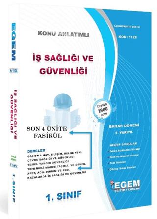 1. Sınıf İş Sağlığı ve Güvenliği (Bahar Dönemi)