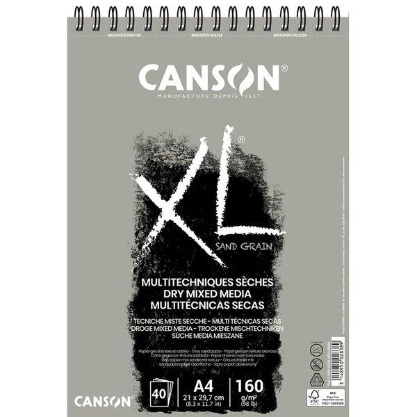 Canson XL Sand Grain A4 Spiralli Gri Çizim Defteri