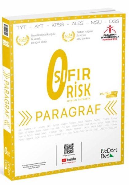 TYT Paragraf Sıfır Risk Soru Bankası | Üç Dört Beş Yayınları (İnce Kapak)  - Resim 1