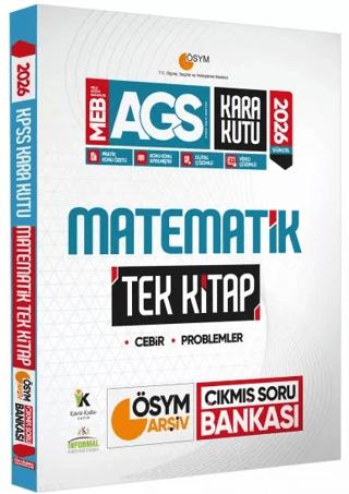2026 MEB AGS Kara Kutu Matematik TEK KİTAP ÖSYM Arşiv Çıkmış Soru Bankası Konu Özetli Dijital Çözümlü | Karakutu Yayın (Ciltsiz)  - Resim 1