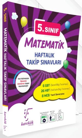 5. Sınıf Matematik Haftalık Takip Sınavları | Karekök Yayıncılık (Ciltsiz)  - Resim 1