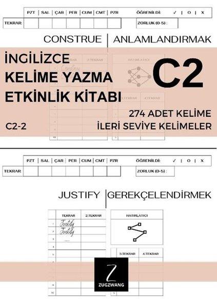 İngilizce Kelime Yazma Etkinlik Kitabı C2 - 2 İleri Seviye Kelimeler | Zugzwang (İnce Kapak)  - Resim 1