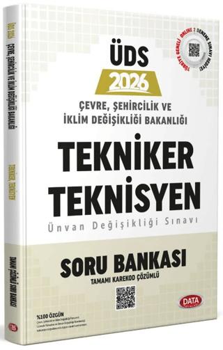2026 Çevre, Şehircilik ve İklim Değişikliği Bakanlığı Tekniker ve Teknisyen Ünvan Değişikliği Sınavı Soru Bankası | Data Yayınları (Ciltsiz)  - Resim 1