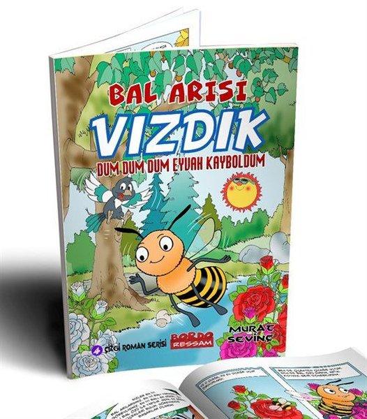 Bal Arısı Vızdık 4 - Dum Dum Eyvah Kayboldum | Bordo Ressam (İnce Kapak)  - Resim 1