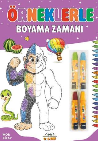 Örneklerle Boyama Zamanı - Mor Kitap | 0-6 Yaş Yayınları (Ciltsiz)  - Resim 1
