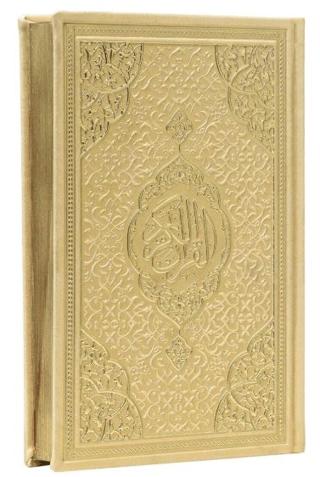 Çanta Boy Medine Hatlı Arapça Kenar Yaldızlı Termo Deri Kuran-ı Kerim - Gold