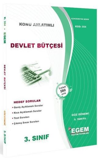 3. Sınıf 5. Yarıyıl Devlet Bütçesi Konu Anlatımlı Soru Bankası (Kod 354)