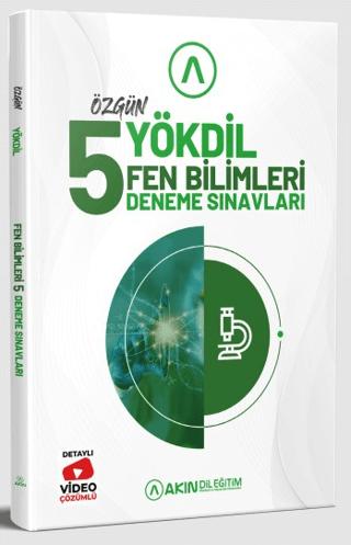 YÖKDİL Fen Bilimleri 5 Deneme Sınavı (Video Çözümlü) | Akın Dil Eğitim (Ciltsiz)  - Resim 1
