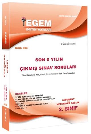 2. Sınıf Laborant ve Veteriner Sağlık (Güz Dönemi) Çıkmış Sınav Soruları (2012-2018) (3. Yarıyıl) (603)