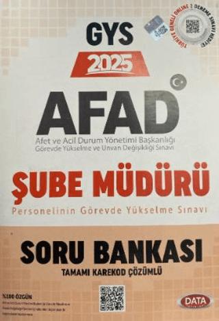 2025 AFAD Şube Müdürü GYS Soru Bankası - Karekod Çözümlü | Data Yayınları (Ciltsiz)  - Resim 1
