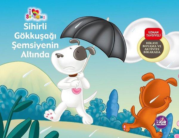 Sihirli Gökkuşağı Şemsiyenin Altında - Hikaye Boyama ve Aktivite Bir Arada | Mor Kelebek (İnce Kapak)  - Resim 1