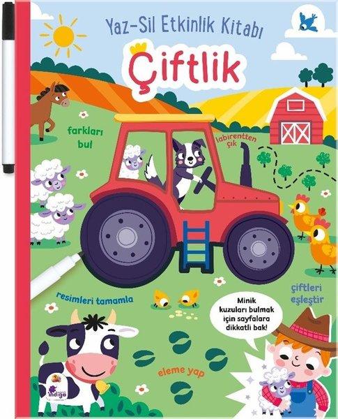 Çiftlik: Yaz - Sil Etkinlik Kitabı (Kalemli) | İndigo Çocuk (Ciltli)  - Resim 1