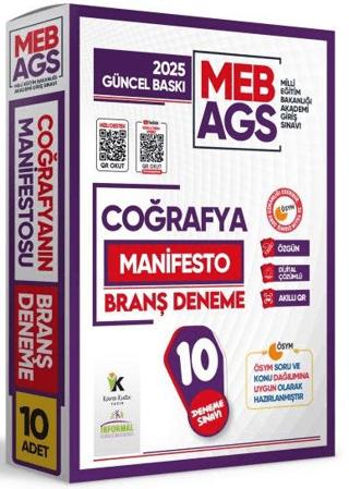2025 MEB AGS Coğrafya Manifesto Branş Deneme Paketi 10lu Özgün Dijital Çözümlü