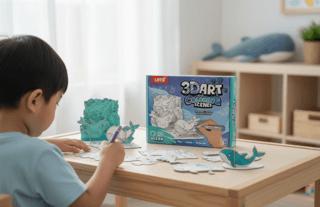 Let’s 3D Boyama Aktivite Seti Ocean 12 Renk Keçeli Kalem | Lets - Resim 1