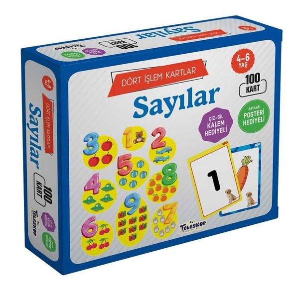Sayılar 4 - 6 Yaş Dört İşlem Kartlar | Teleskop Popüler Bilim (İnce Kapak)  - Resim 1