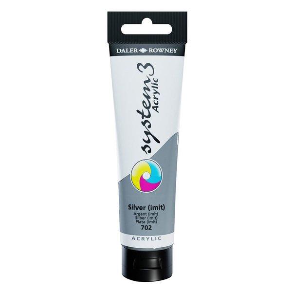 Daler Rowney System 3 Original Akrilik Boya 150 ml Gümüş
