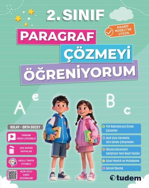 2. Sınıf Paragraf Çözmeyi Öğreniyorum | Tudem Yayınları - Ders Kitapları (İnce Kapak)  - Resim 1