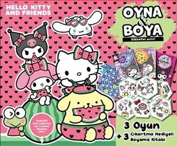 Hello Kitty and Friedns - Oyna & Boya - Kutulu Set | Doğan Çocuk (İnce Kapak)  - Resim 1