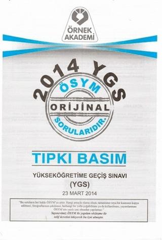 2014 YGS ÖSYM Tıpkı Basım Soru Kitapçığı | Örnek Akademi (Ciltsiz)  - Resim 1