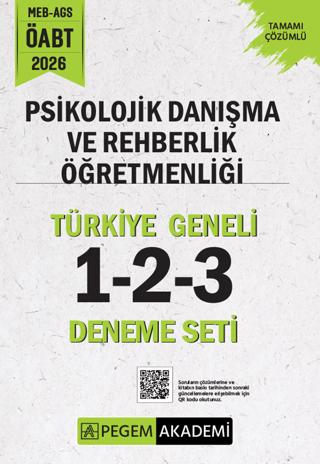 2026 MEB AGS ÖABT Psikolojik Danışma ve Rehberlik Öğretmenliği Tamamı Çözümlü Türkiye Geneli 1-2-3 (3'lü Deneme Seti) | Pegem Akademi Yayıncılık (Ciltsiz)  - Resim 1
