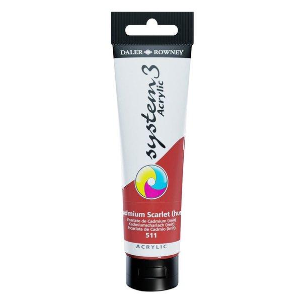 Daler Rowney System 3 Original Akrilik Boya 150 ml Cadmium Scarlet