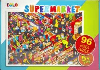 96 Parça Yer Puzzle - Süpermarket | Eolo Yayıncılık - Resim 1