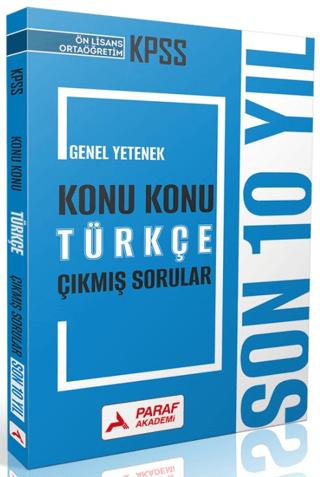 KPSS Ön Lisans Ortaöğretim Genel Yetenek Türkçe Konu Konu Çıkmış Sorular Son 10 Yıl