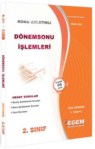 2. Sınıf 3. Yarıyıl Dönemsonu İşlemleri Konu Anlatımlı Soru Bankası - Kod 260