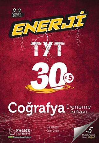 Palme YKS TYT Enerji Coğrafya 30 Deneme Sınavı Video Çözümlü | Palme Yayınları (Ciltsiz)  - Resim 1