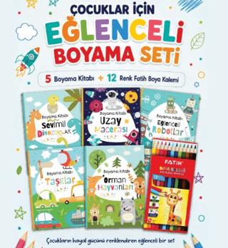NTT 5'li Boyama Kitabı + 12'li Kuru Boya Kalemi Set 1 | Note The Time - Resim 1