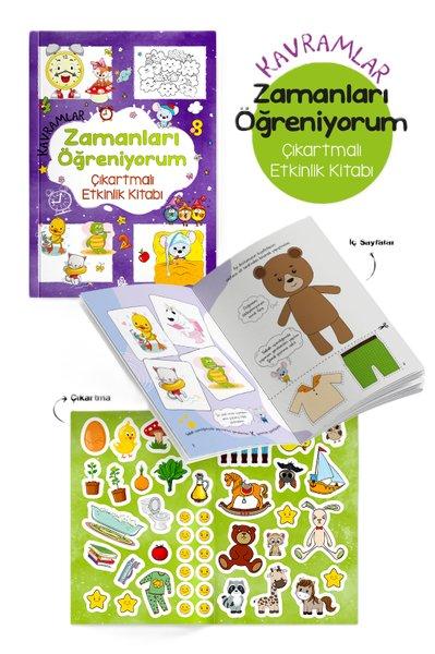 Kavramlar - Zamanları Öğreniyorum Çıkartmalı Etkinlik Kitabı 3 + Yaş | Bigkids Yayınları (İnce Kapak)  - Resim 1