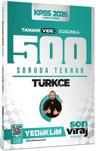 2026 Kpss Son Viraj Serisi Türkçe Tamamı Video Çözümlü 500 Soruda Genel Tekrar Kampı | Yediiklim Yayınları (Ciltsiz)  - Resim 1