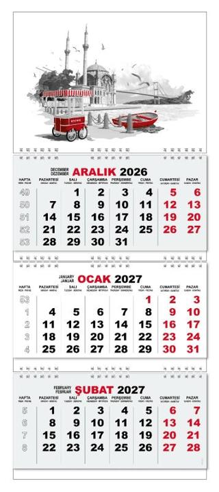 2027 Gemici Duvar Takvimi - Ortaköy | Halk Kitabevi - Resim 1