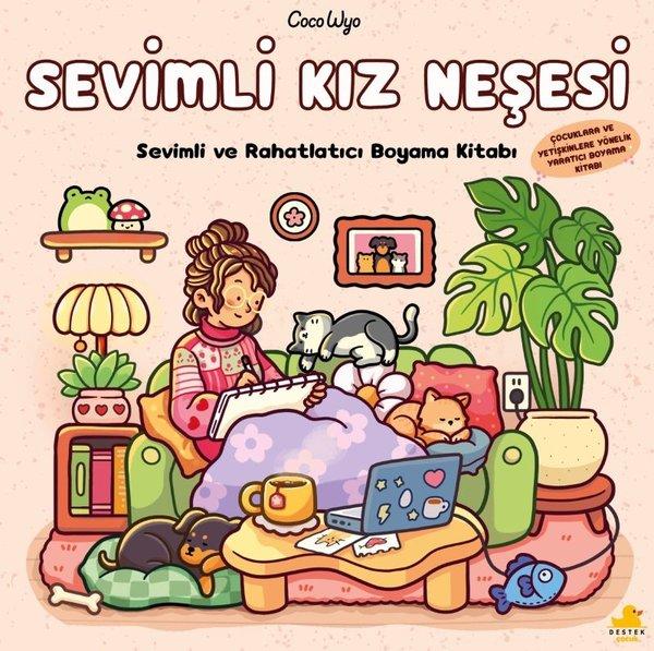 Sevimli Kız Neşesi - Sevimli ve Rahatlatıcı Boyama Kitabı | Destek Çocuk (İnce Kapak)  - Resim 1