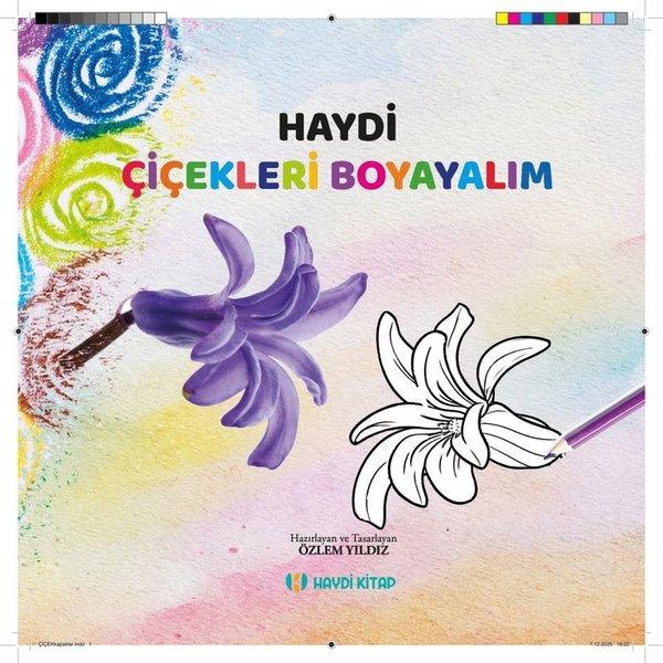 Haydi Çiçekleri Boyayalım | Haydi Kitap (İnce Kapak)  - Resim 1
